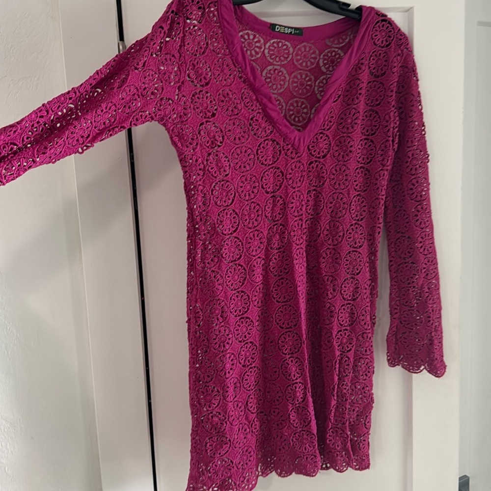 Despi pink bathing it cover up - small